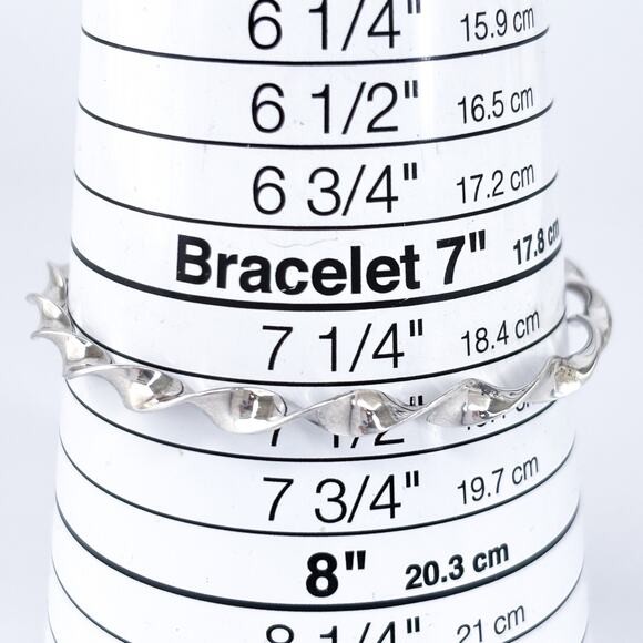 Vintage Sterling Silver 925 Twisted Bangle Bracelet 7.25” - Picture 5 of 7